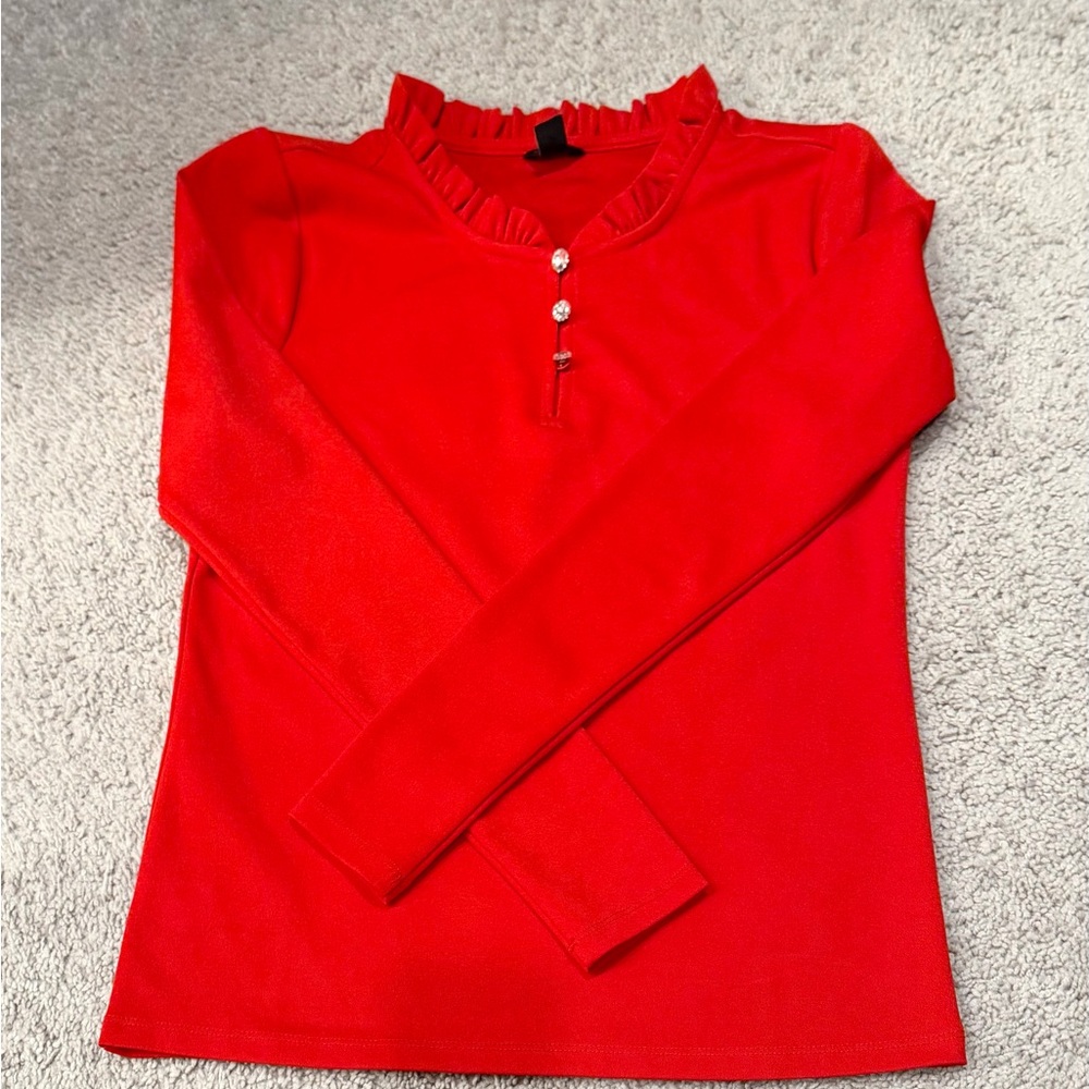 Ann Taylor Red Long Sleeve Top